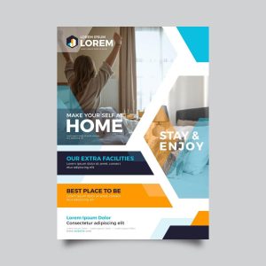 Immagine di volantino promozionale per imbianchini, per servizi di pittura e decorazione interni