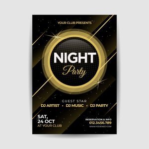 Creazione di volantino promozionale per evento di Capodanno, layout festivo in stampa alta qualità